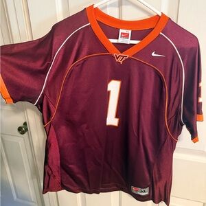 Nike Maroon and Orange Football Jersey Virginia Tech